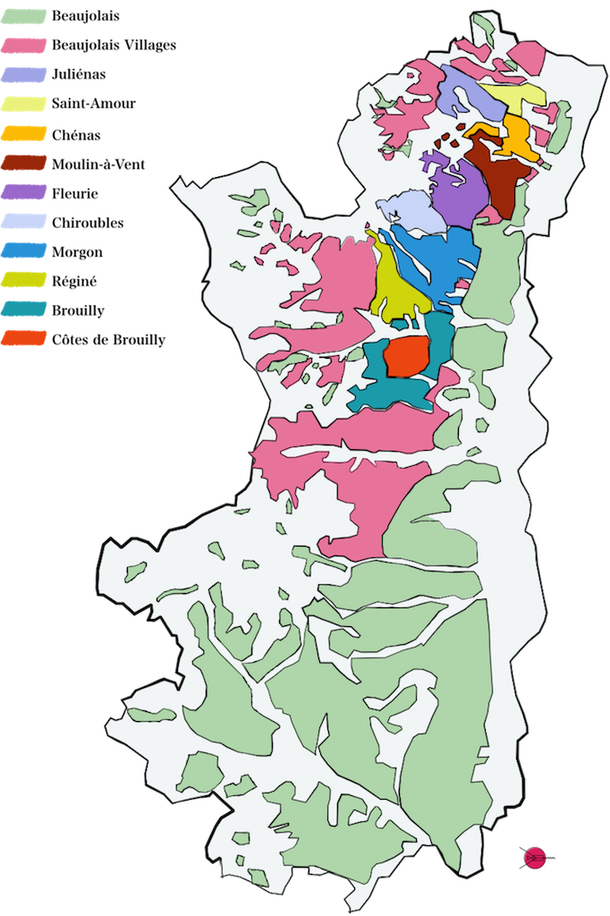 Mapa Beaujolais
